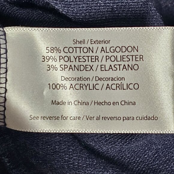 Wildfox Good‎ Vibes Embroidered Comfy Pullover Sweatshirt Blue Women Size Small - Picture 7 of 10